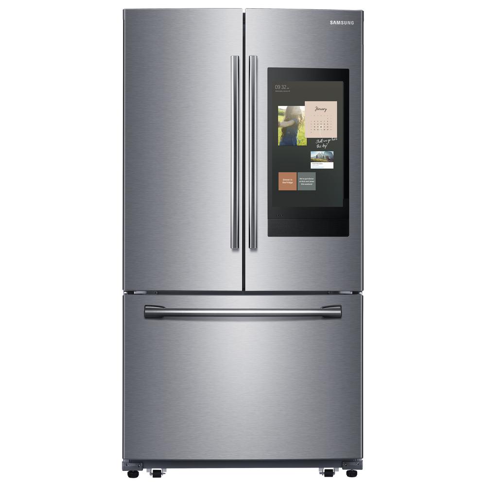 Samsung Family Hub Family Hub 25 1 Cu Ft French Door Refrigerator With Ice Maker Stainless Steel 100 Gift Card Ring Video Doorbell Pro 1800