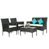 Costway 4PCS Patio Rattan Furniture Set W/3 Seat Cushions $109.99 + FS