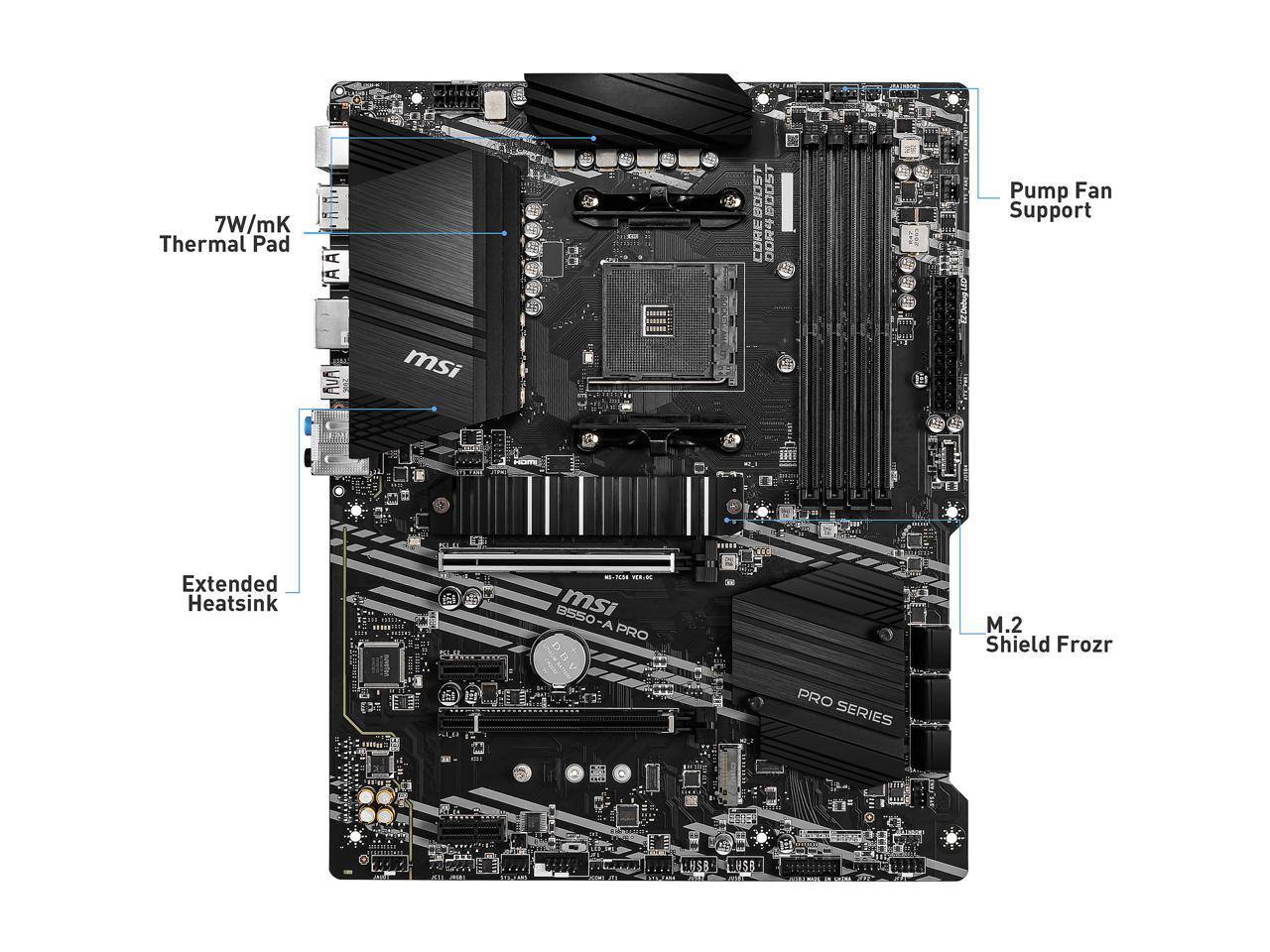 Newegg: MSI PRO B550-A PRO AM4 AMD B550 SATA 6Gb/s ATX AMD Motherboard for $129.99 after Promo Code + FS