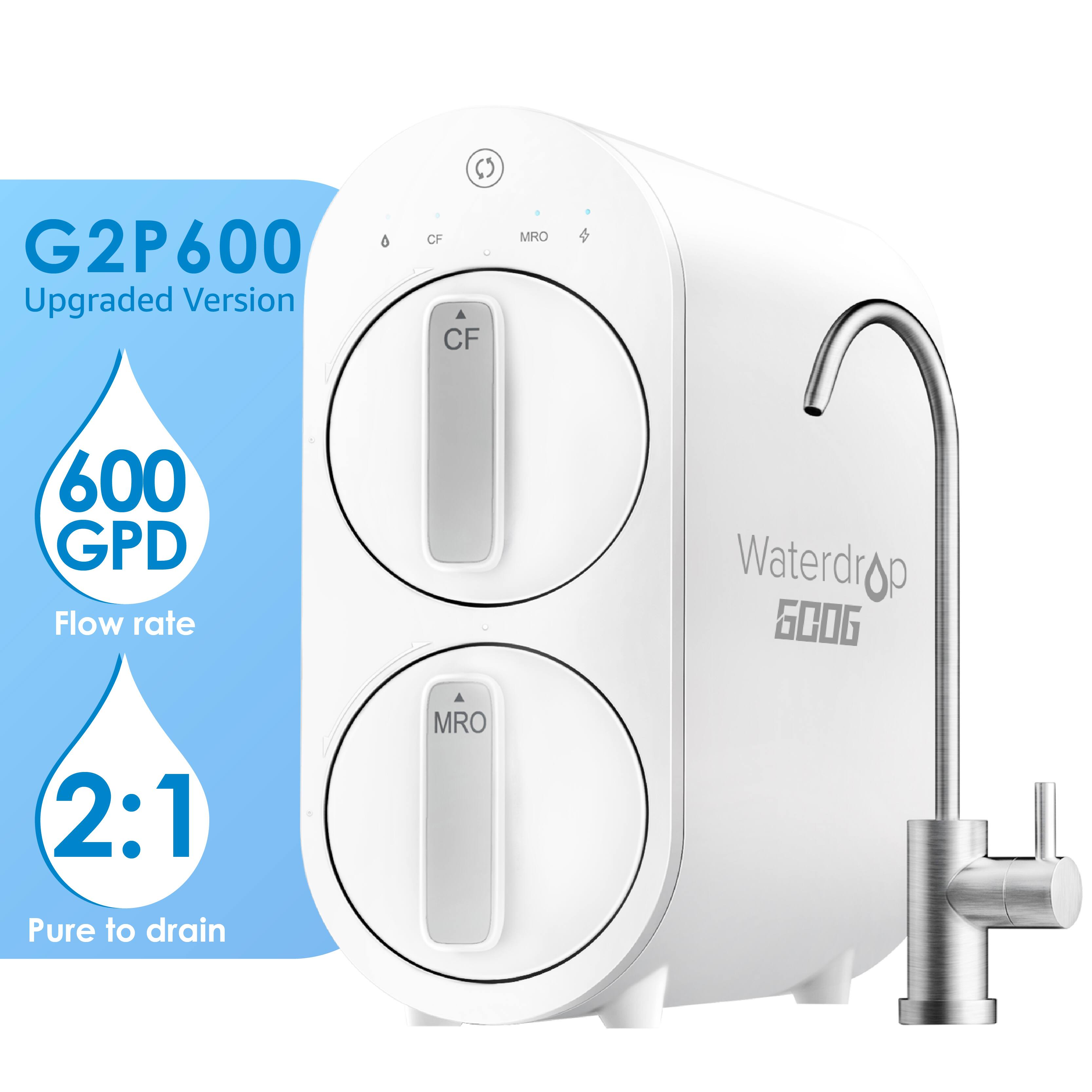 Waterdrop G2P600 Tankless Reverse Osmosis Water Filtration System, 600GPD for $287.99+FS for Amazon Prime