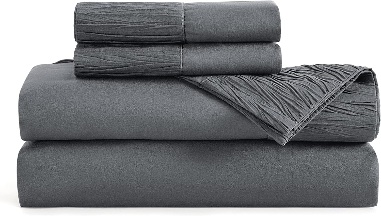 Bedsure Smooth and Soft touch Bed Sheets Set 16" Deep Pocket (Dark Grey