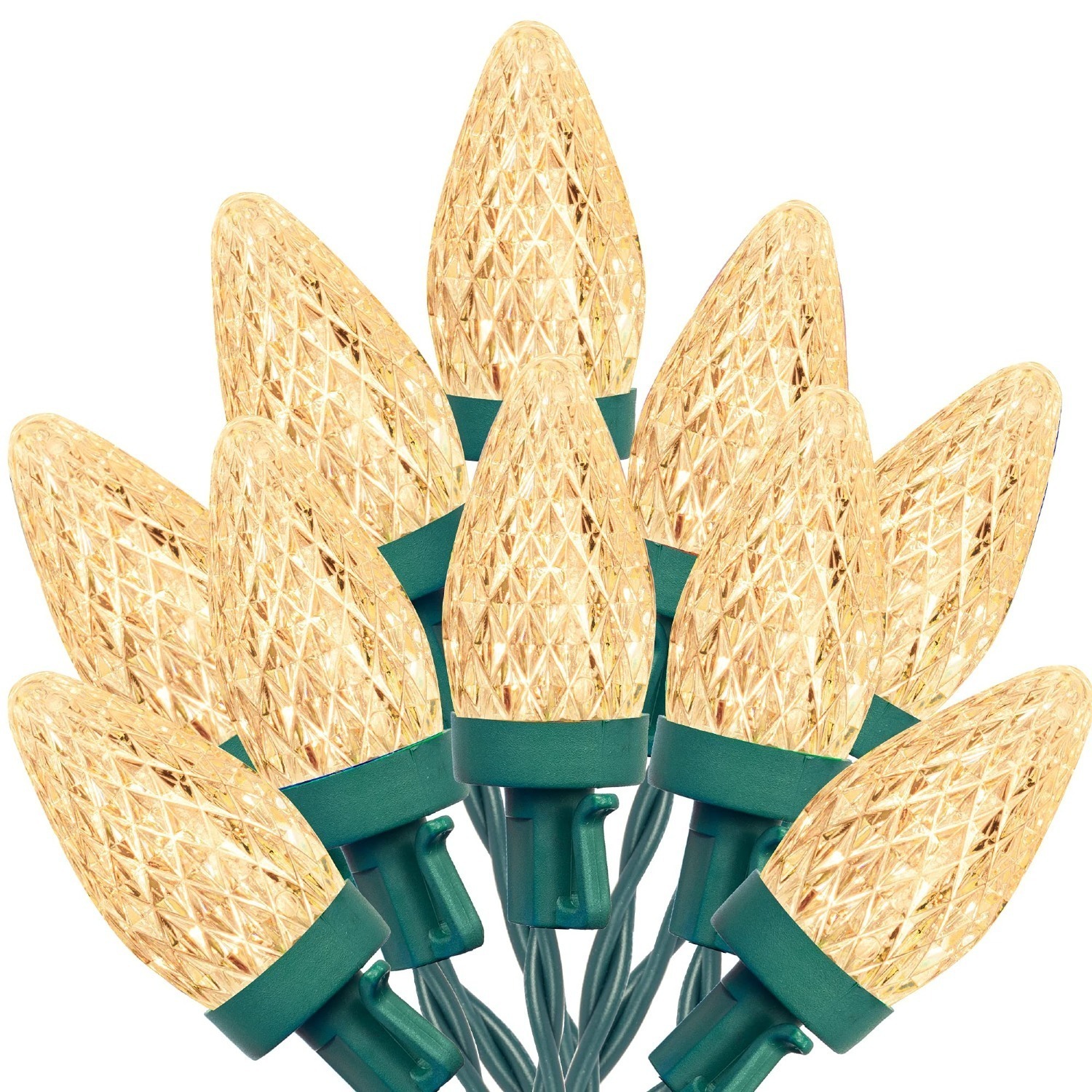 FUNPENY 24.5 FT 50 LED C7 Christmas Lights, Warm White 9.89 + Free