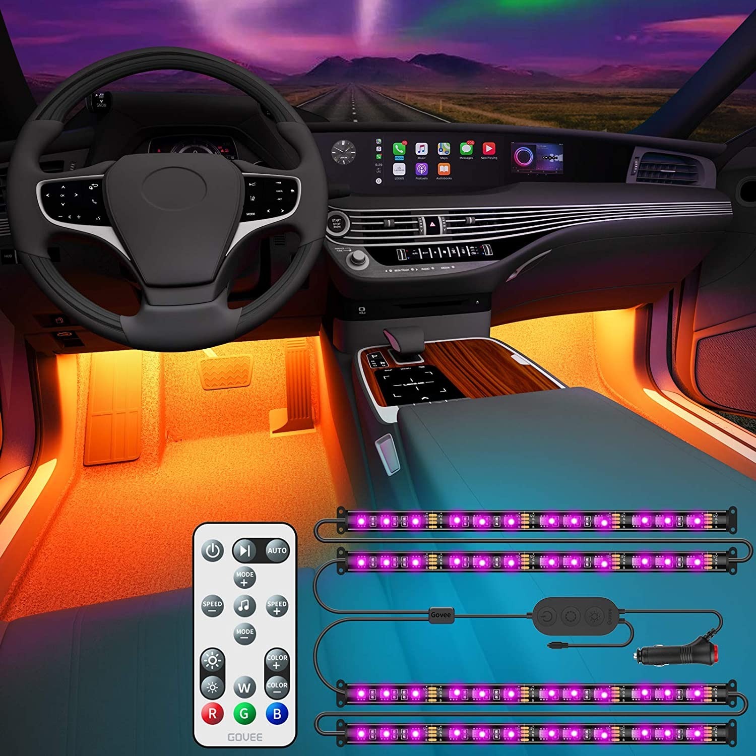 Govee RGB Car LED Lights with 32 Colors $6.99 + FS w/PRIME