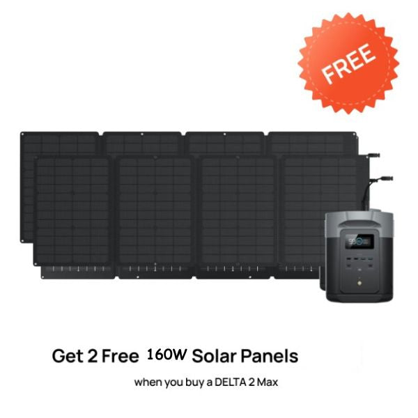 Wellbots Special Bundle: Ecoflow Delta 2 Max Portable Power Station & 2 x FREE 160W Solar Panel $1,639 + FS
