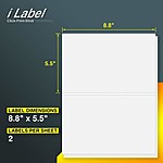 8.5" x 5.5" Half Sheet Shipping Labels for Laser & Inkjet Printers 50% Off