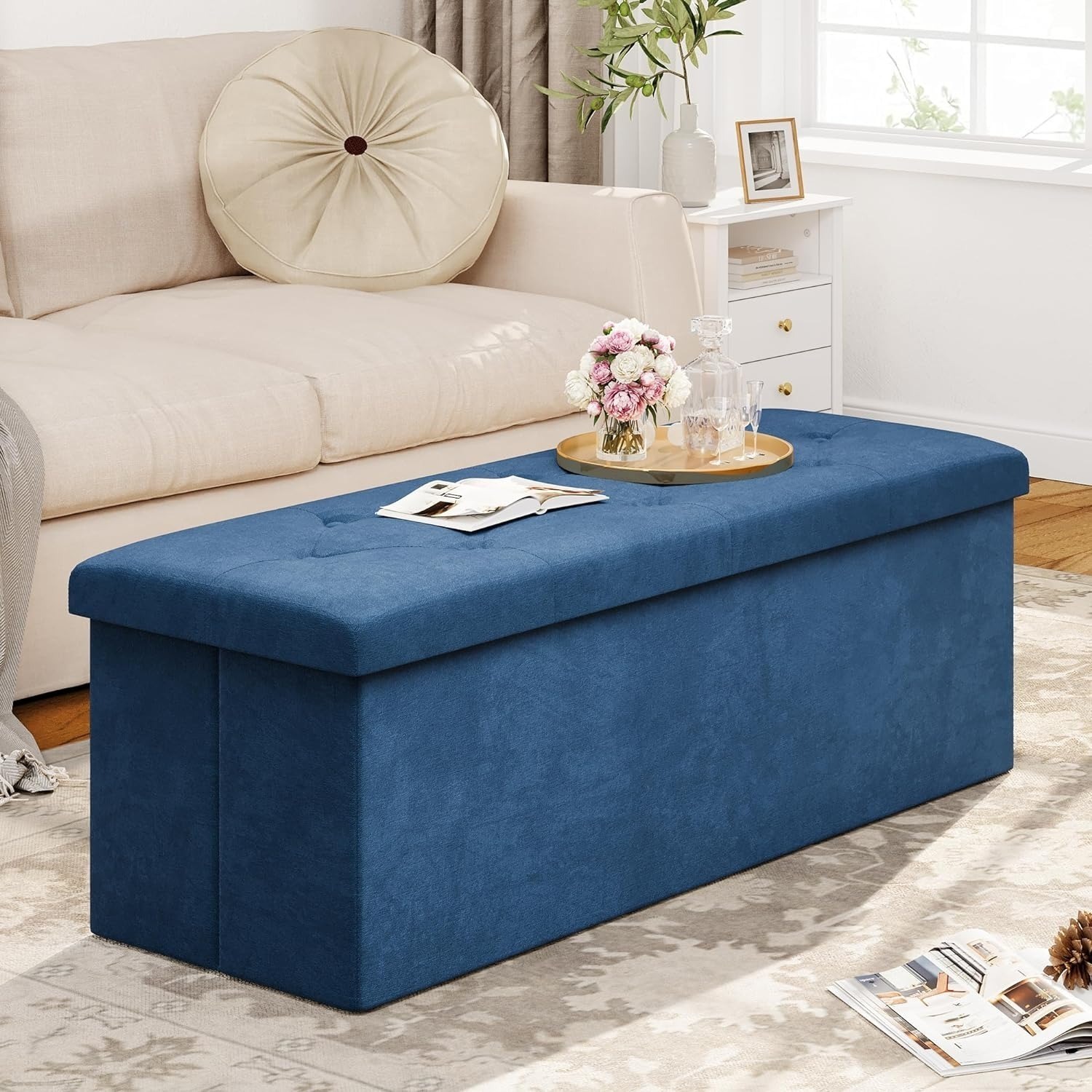 YITAHOME 43 Inches Folding 120L Storage Ottoman Bench $28.37+ Free Shipping