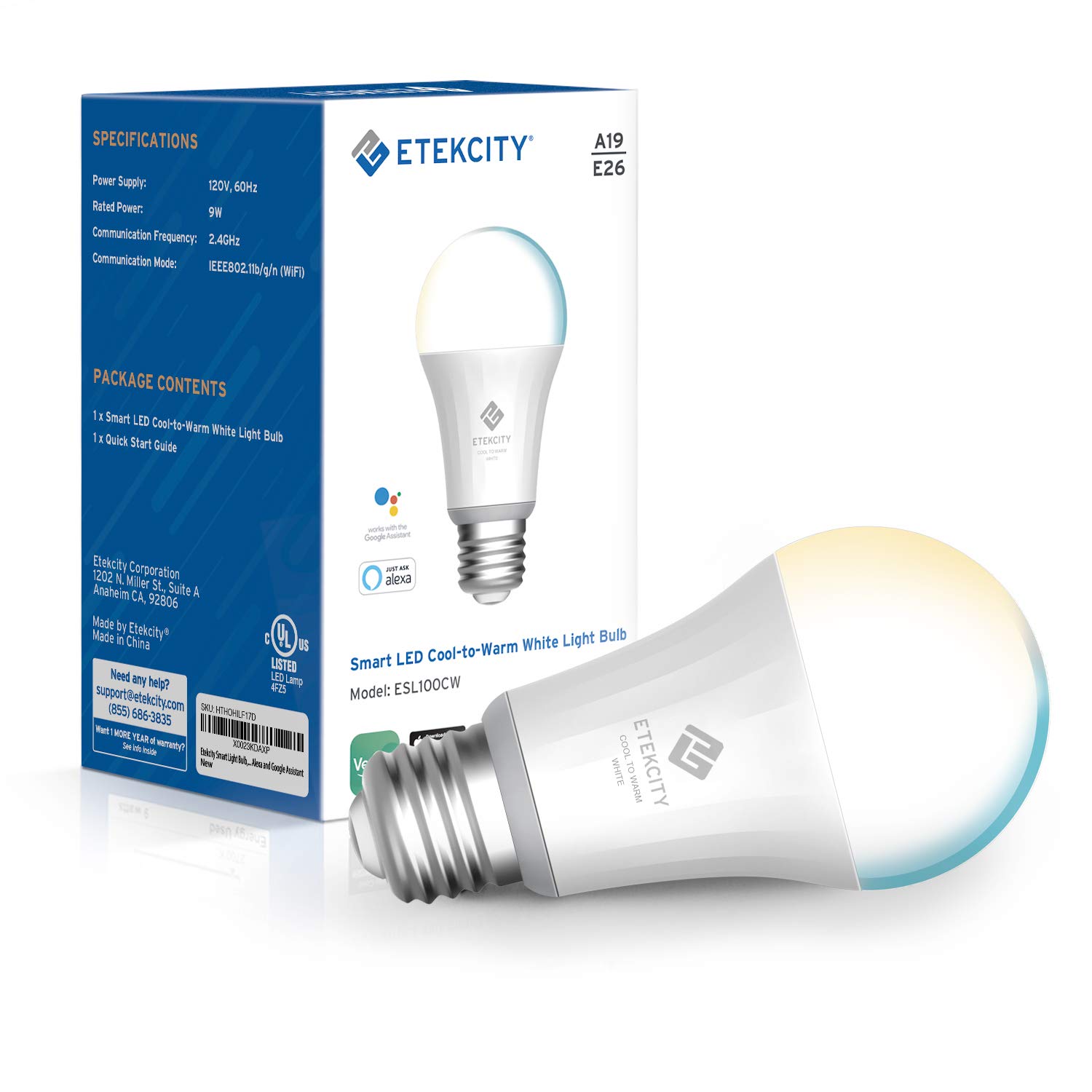 Etekcity Smart Light Bulb, Easy Setup WiFi Dimmable and ...