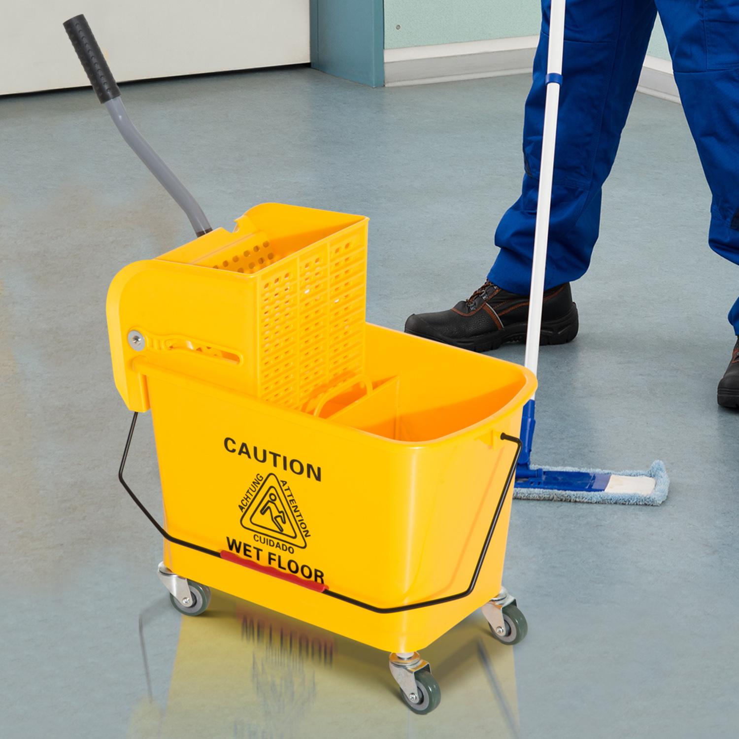 HomCom 5 Gallon Janitor Mop Bucket with Down Press Wringer - $29.99 + Free Shipping