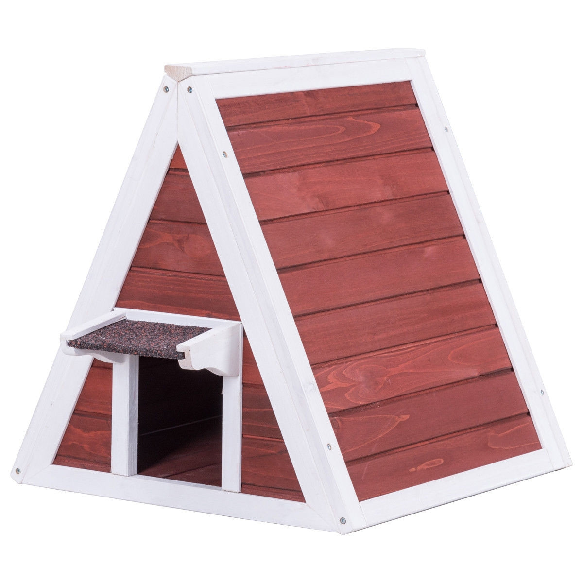 Weatherproof Wooden Cat House Furniture Shelter with Eave-$48.95 + FS
