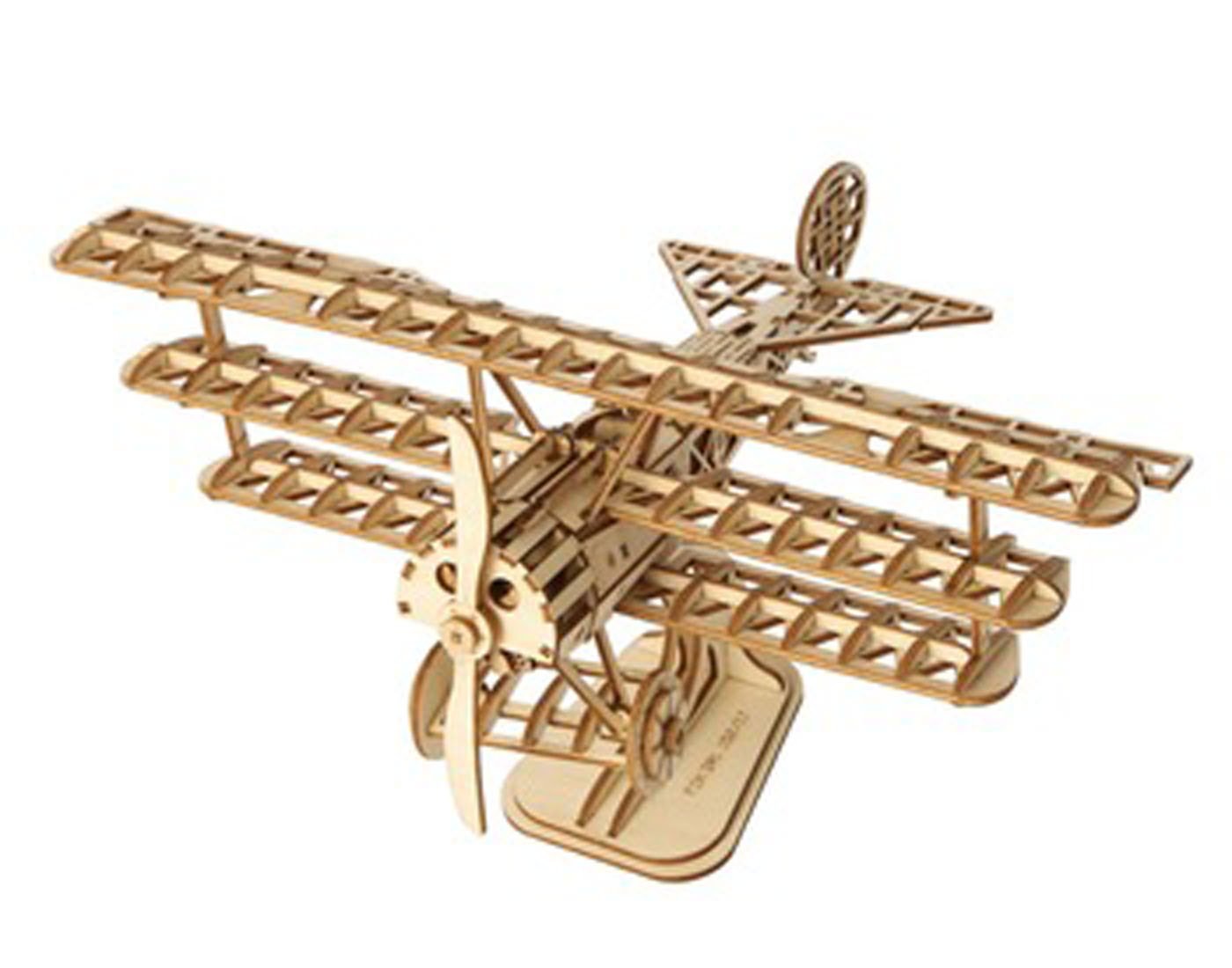 ROBOTIME 3D Wooden Puzzle Toy Wooden Bi-Plane Craft Kits for $8.39 Free Shipping