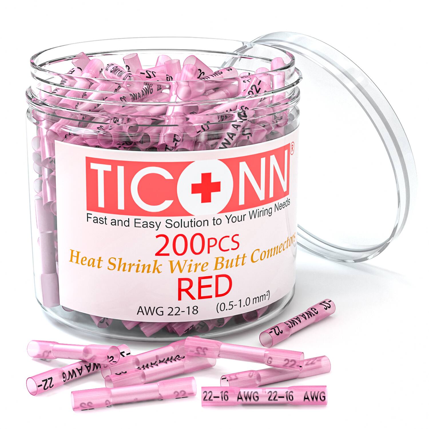 TICONN Heat Shrink Butt Connectors, Insulated Waterproof Wire Connectors, Automotive - Butt Splice Connectors $11.87 + FS