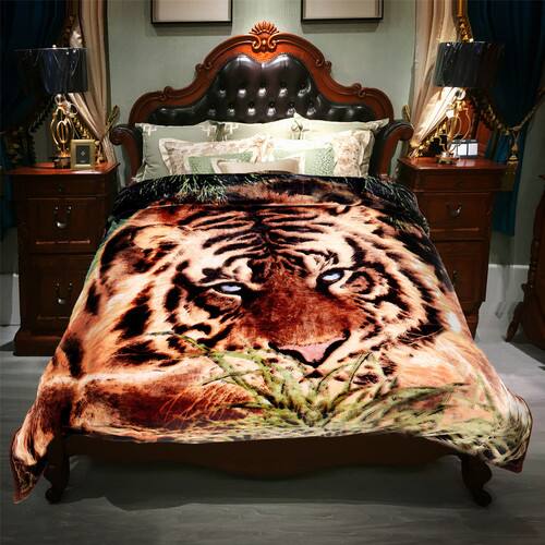 Fleece Blanket For Bed Extra Soft Microplush Mink Blanket 2 Ply 2 Sides Tiger & Leopard Printed,76"x86",5LB Price $36.99 + FS