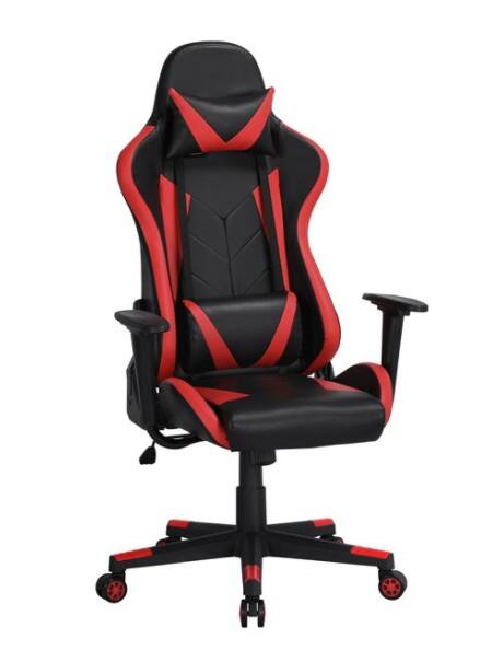 SmileMart Executive Adjustable High Back Faux Leather Swivel Gaming Chair, Black/Red $99.99 + FS