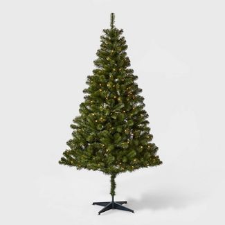 6ft Pre-lit Artificial Christmas Tree Alberta Spruce Clear Lights $36
