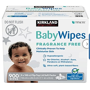 Costco Members: 900-Count Kirkland Signature Baby Wipes (Fragrance Free)
