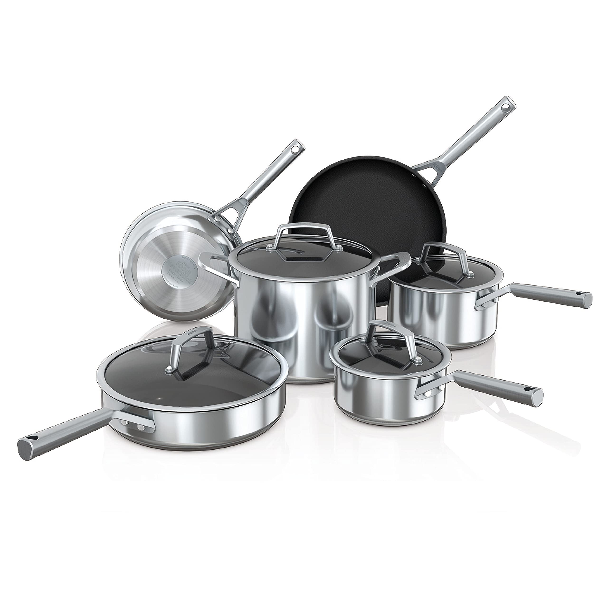 Ninja Foodi NeverStick Stainless 10-Piece Cookware Set For $159.99