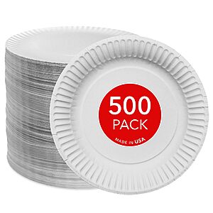 9 in White Paper Plates 500 ct.