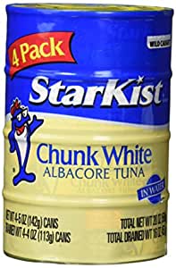 12-Pack 4-Count 5oz. StarKist Solid White Albacore Tuna Can in Water $22.36 (48 count) at Amazon