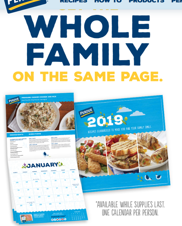 FREE 2019 Calendar from Perdue