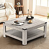 31.5&amp;quot; Zara Square Coffee Table With 2-tier Storage Shelves: Gray $84. Oak $88 + Free Shipping