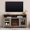 58&amp;quot; Walker Edison Wasatch Transitional Fireplace Glass Wood TV Stand (Driftwood) $108 + Free Shipping