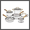 8-Piece Cuisinart Stainless Steel Cookware Set (White/Brushed Gold) $88.44 or less + Free Shipping