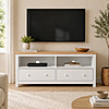 47.5" Red Barrel Studio Albrecht 2 Drawers Solid Wood TV Stand: Gray $120, White/Brown $124 + Free Shipping