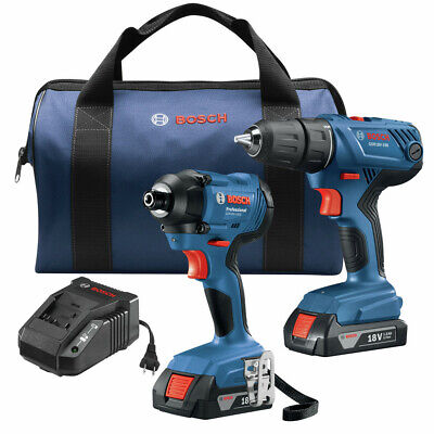 Bosch 18V Compact Drill Driver & Hex Impact Driver Combo Kit w/ 2x Batteries (Certified Refurbished) $114 + Free Shipping