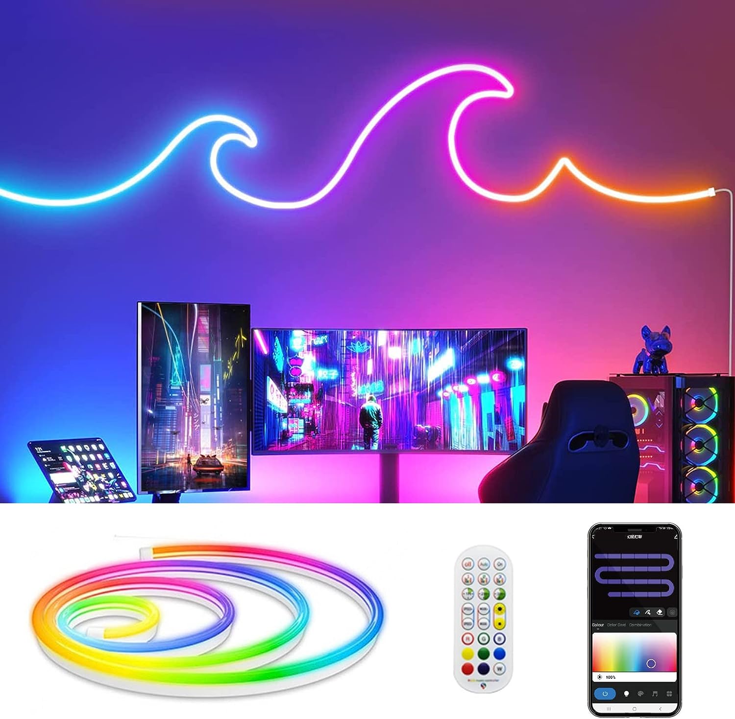 10' FLEXISPOT Smart RGB Rope Lights w/ Music Sync $19.49 + Free Shipping