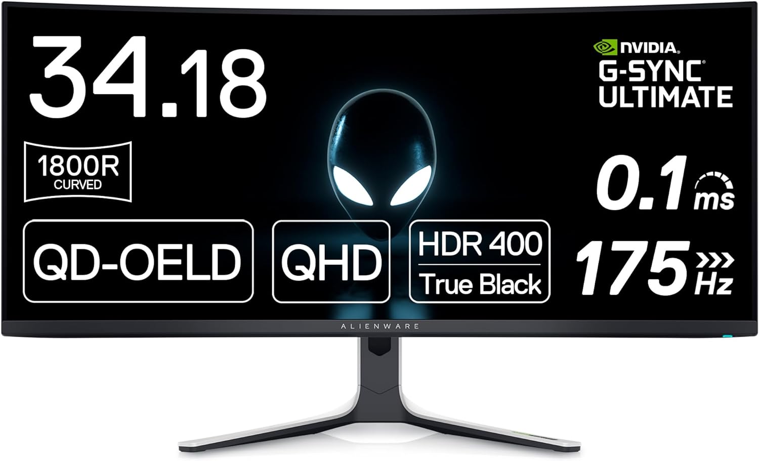 34" Alienware AW3423DW 1440p 175hz Curved QD-OLED Gaming Monitor $890 + Free Shipping