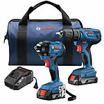 Bosch 18V Compact Drill Driver &amp; Hex Impact Driver Combo Kit w/ 2x Batteries (Certified Refurbished) $114 + Free Shipping