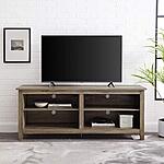 58&quot; Walker Edison Wren Classic 4 Cubby TV Stand (Grey Wash) $133 + Free Shipping