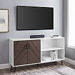 58&quot; Desert Fields Anais TV Stand (White/Ash Brown) $79.76 + Free Shipping