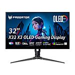 31.5&quot; Acer Predator X32 X3 UHD 4K/FHD Dual Mode 240Hz/480Hz OLED Gaming Monitor $830 + Free Shipping