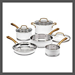 8-Piece Cuisinart Stainless Steel Cookware Set (White/Brushed Gold) $88.44 or less + Free Shipping
