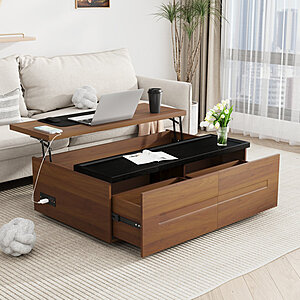 47.2" Latitude Run Modern Large Lift Top Coffee Table w/ 2 Drawers & Charging Station: White $140, Black $146 + Free Shipping