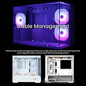Zalman P30 Premium 3 x 120mm ARGB Fan MicroATX Computer Case (White) $80 + Free Shipping