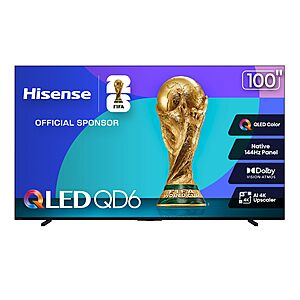 100" Hisense Class QD6 Series QLED 4K UHD Smart Fire TV (2025) $1299.99 + Free Shipping