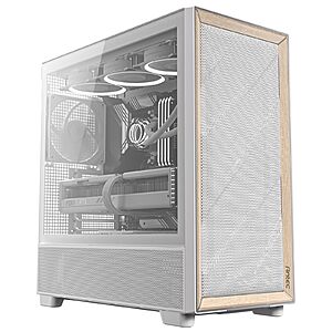 Antec FLUX Wood Mid-Tower E-ATX Computer Case w/ 5 x PWM Fans (White) $100 + Free Shipping
