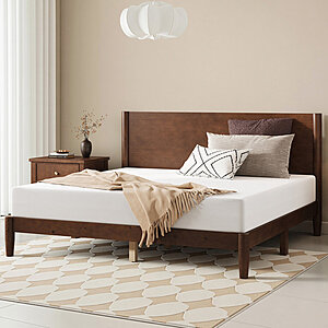 Queen Lark Manor Mid Century Solid Wood Platform Bed Frame (Natural, Black Walnut or Brown) $214.69 + Free Shipping