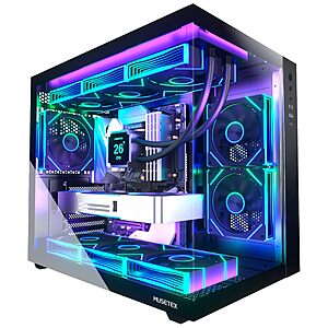 MUSETEX Y6 ATX Mid Tower Gaming PC Case w/ 6 PWM ARGB Fans (Black) $69.99 + Free Shipping