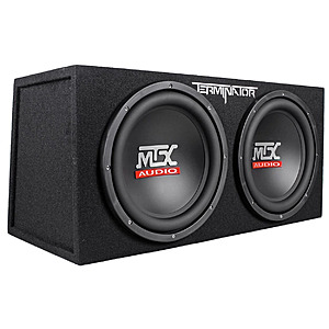 Open Box: MTX Terminator 1200W 2-Ohm Dual 12" Subwoofers w/ Sealed Box $167 + Free S&H