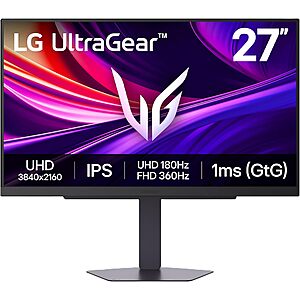 27" LG UltraGear Dual Mode 4K 180Hz/ FHD 360Hz IPS Gaming Monitor $339.99 + Free Shipping