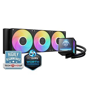 [Prime] 360mm GAMDIAS CHIONE P5-360 AIO Liquid CPU Cooler w/ 3.4" LCD Display (Black) $67.99 + Free Shipping