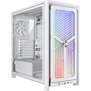 Corsair Frame 4000X RS Modular Mid-Tower ATX PC Case w/ RGB Panel & 4 x RS120 PWM Fans (White)