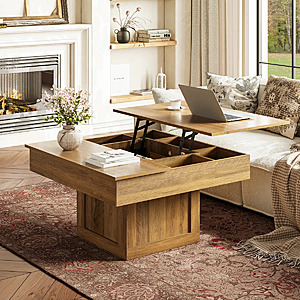 30.5" Millwood Pines LED Lift Top Manufactured Wood Coffee Table (Oak) $92.99 + Free Shipping