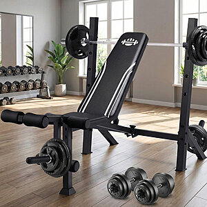 Himimi Heavy-Duty Collapsible Weight Bench w/ Squat Rack & 900lb Capacity $128.99 + Free Shipping