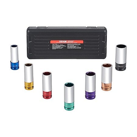 7-Piece 1/2" VEVOR Lug Nut Impact Deep Socket Set $22.79 + Free Shipping