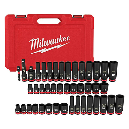 43-Piece Milwaukee SHOCKWAVE 3/8" Impact Duty SAE/Metric Socket Set (49-66-7009) $95.98 + Free Shipping
