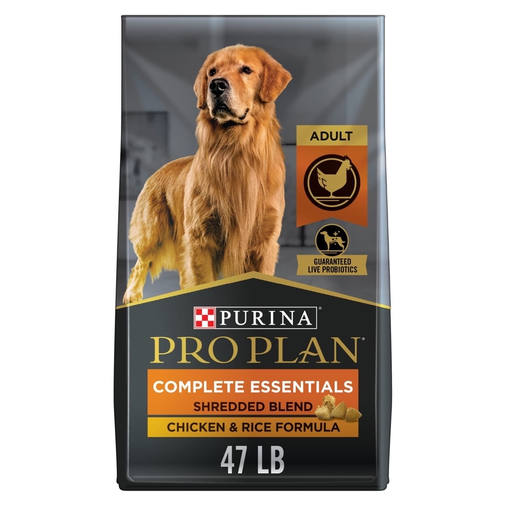 Purina Pro Plan High Protein with Probiotics Shredded Blend Chicken and Rice Formula Dry Dog Food, 47 lbs. - $52.11